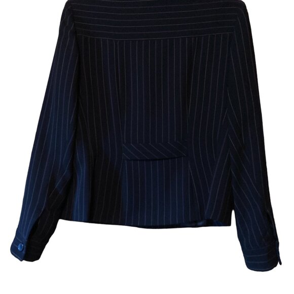 Pre-Owned Ladies Covington Lined Black Jacket with Purple, White Stripes Size 12 - Picture 2 of 6